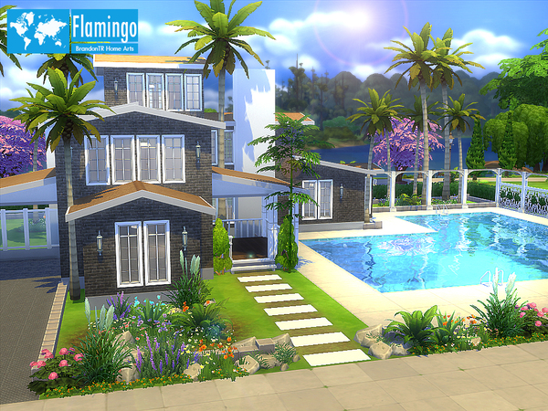 Sims 4 Flamingo house by BrandonTR at TSR