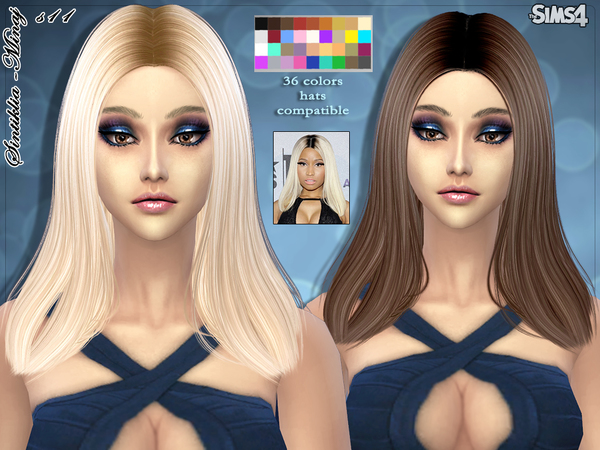 Sims 4 Hair s11 Minaj by Sintiklia at TSR