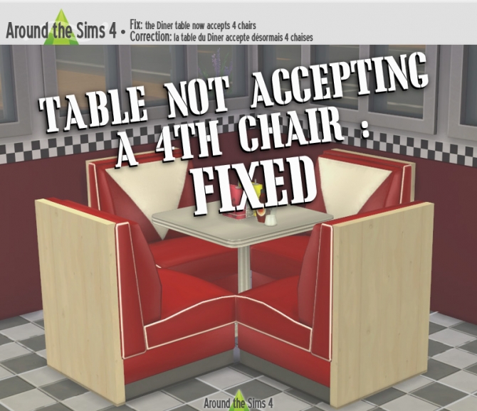 Sims 4 The Diner table fixed! at Around the Sims 4