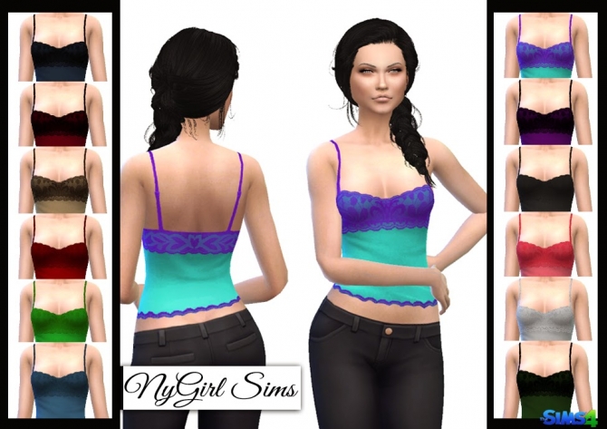 Sims 4 Lace Overlay Tank at NyGirl Sims