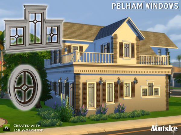 Sims 4 Pelham Windows by mutske at TSR