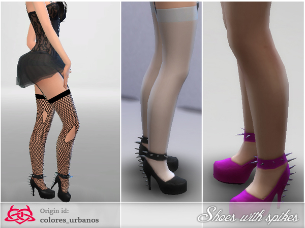 Sims 4 Spiked shoes 11 colors by Colores Urbanos at TSR