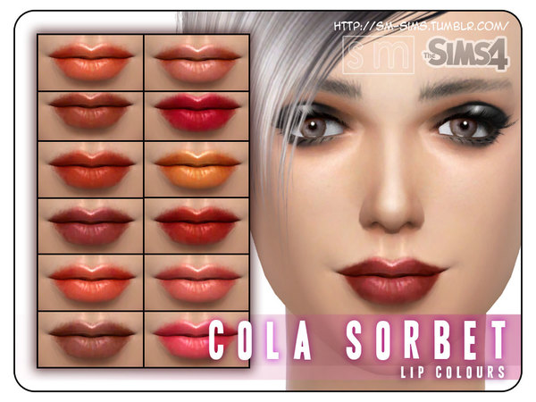Sims 4 Cola Sorbet Lip Recolours by Screaming Mustard at TSR