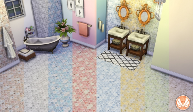 Sims 4 Eclectic Hexagon Tile Walls and Flooring at Simsational Designs