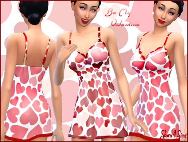 Sims 4 Be My Valentine Nightie at Shara 4 Sims