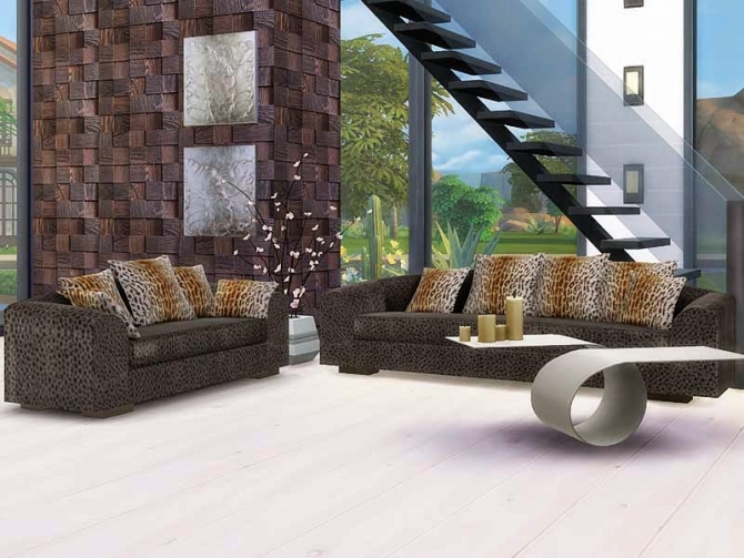 Sims 4 Mediterranean Experience sofa & loveseat recolors at SimControl