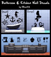 Bathroom & Kitchen Wall Decals by Erae013 at Adventures in Geekiness