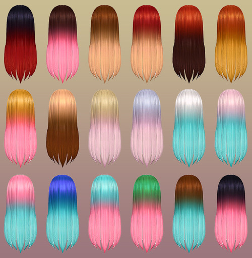 Sims 4 Alicia Hair Ombre Colors at NotEgain