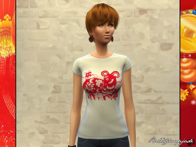 Sims 4 CHINESE NEW YEAR 2015 t shirts by Bettyboopjade at Sims Artists