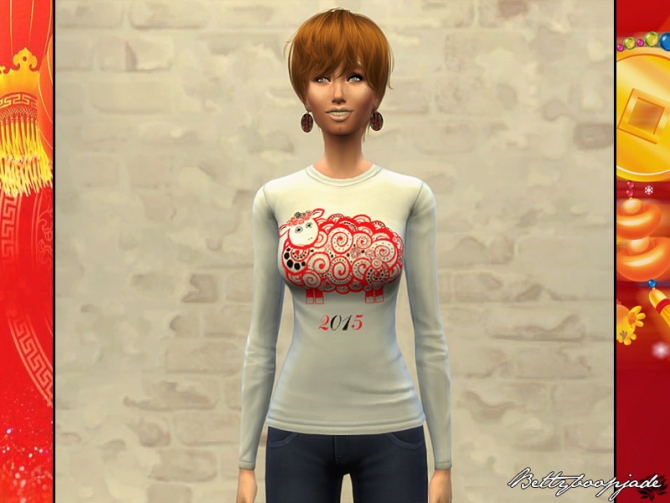 Sims 4 CHINESE NEW YEAR 2015 t shirts by Bettyboopjade at Sims Artists
