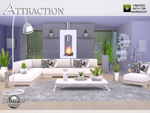 Sims 4 Attraction living room by jomsims at TSR