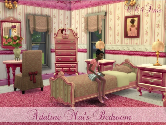 Sims 4 Adaline Mais bedroom at CC4Sims