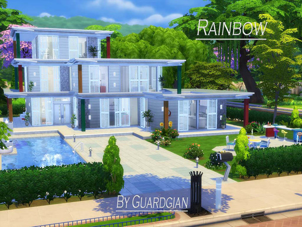 Sims 4 Rainbow house by Guardgian at TSR