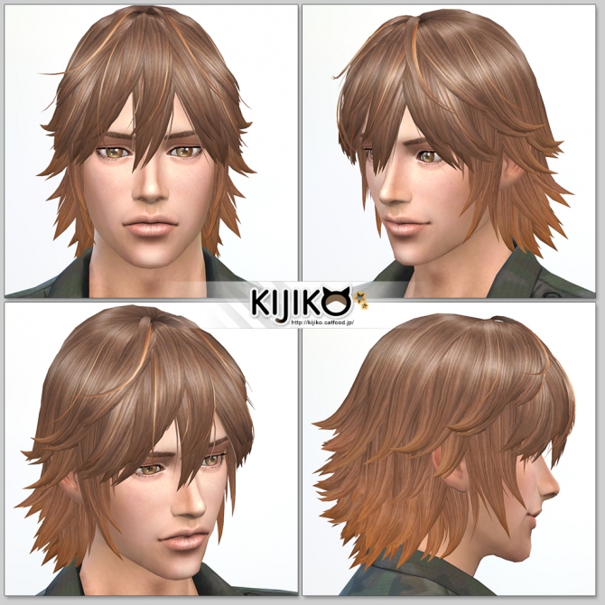 Sims 4 Spiky Layered hair for males at Kijiko