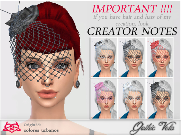 Sims 4 Gothic Veil Accessory by Colores Urbanos at TSR