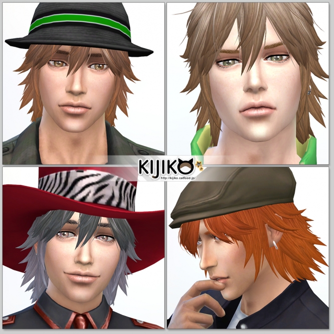 Sims 4 Spiky Layered hair for males at Kijiko