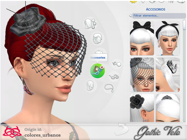 Sims 4 Gothic Veil Accessory by Colores Urbanos at TSR