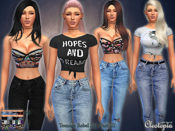 Sims 4 Rebel Casual Set Part III by Cleotopia at TSR