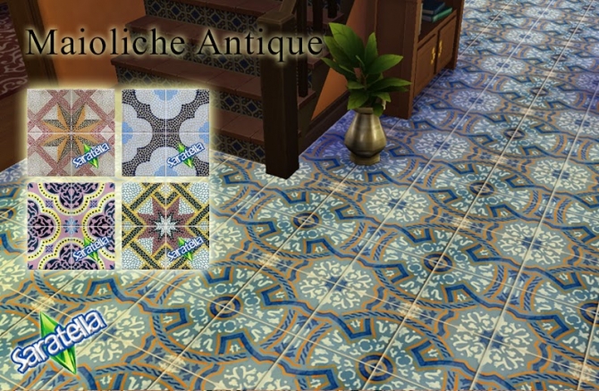 Sims 4 Maioliche Antique tiles at Saratella’s Place