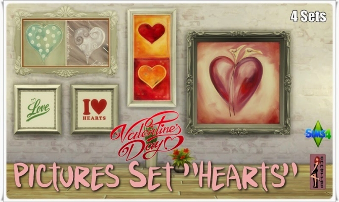 Sims 4 Heart Pictures Set at Annett’s Sims 4 Welt