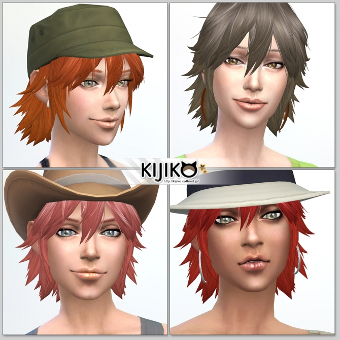 Sims 4 Spiky Layered hair for females at Kijiko