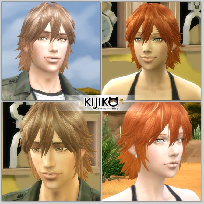 Sims 4 Spiky Layered hair for females at Kijiko