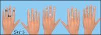 3 Sets of Stacked Rings for Females by PearlStitches at Mod The Sims