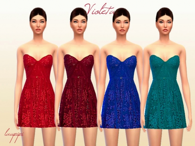 Sims 4 Violeta dress at Laupipi