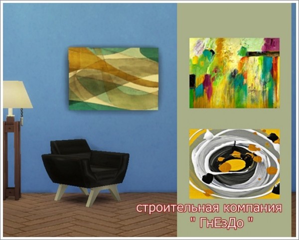 Sims 4 Abstract circles paintings at Sims by Mulena