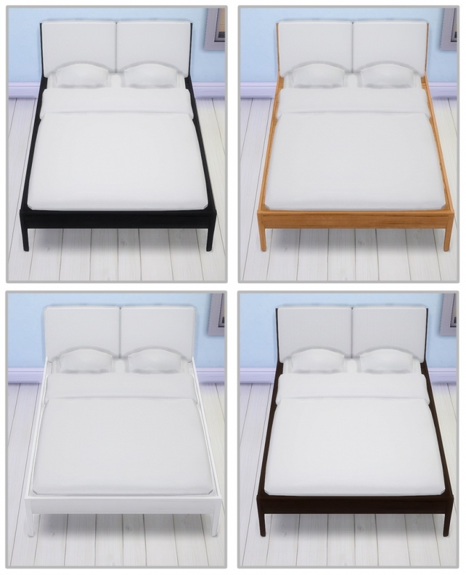 Sims 4 Stockholm bed, pillow and blanket recolors at Saudade Sims