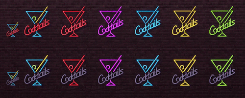 Sims 4 Neon Signs “Cocktails” and “Beer” & Ambient Lights at NotEgain