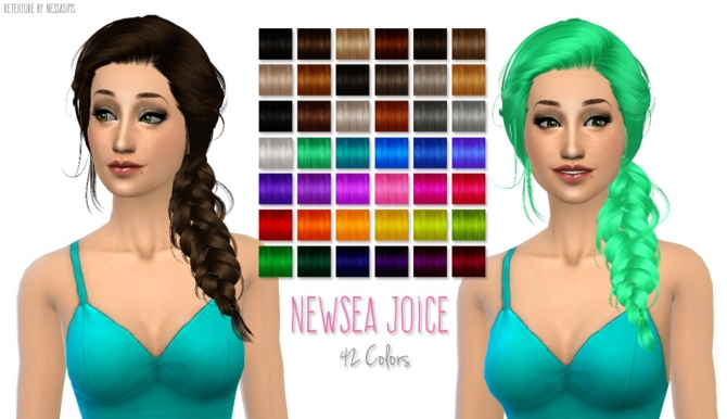 Sims 4 Newseas Joice hair retextured at Nessa Sims