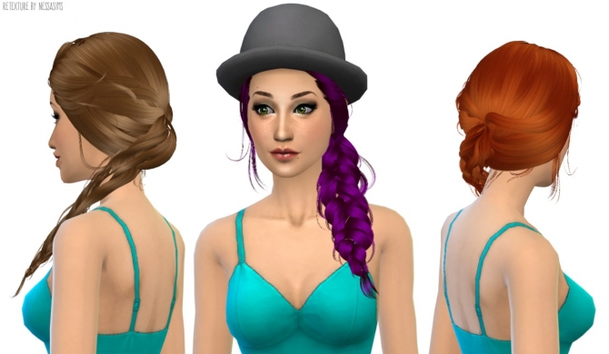 Sims 4 Newseas Joice hair retextured at Nessa Sims