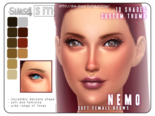 Sims 4 Soft Female Brows by Screaming Mustard at TSR