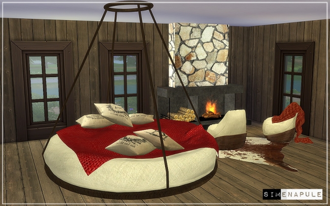 Sims 4 Bedroom Set Hamal by Ronja at Simenapule