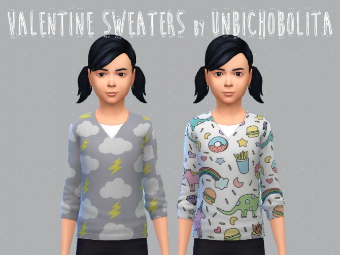 Sims 4 Valentine sweaters at Un bichobolita