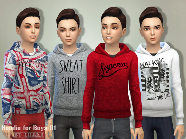 Sims 4 Hoodie for Boys 01 by lillka at TSR