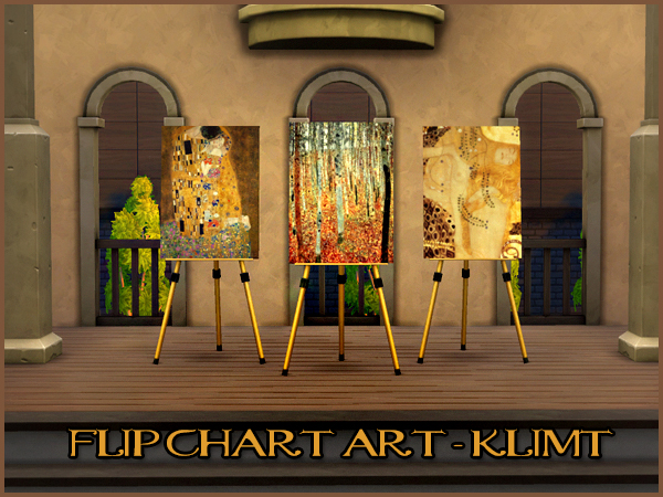 Sims 4 Flipchart Art Klimt by Waterwoman at Akisima