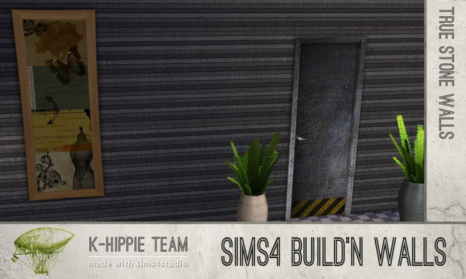 Sims 4 7 Black Walls seamless vol2 at K hippie