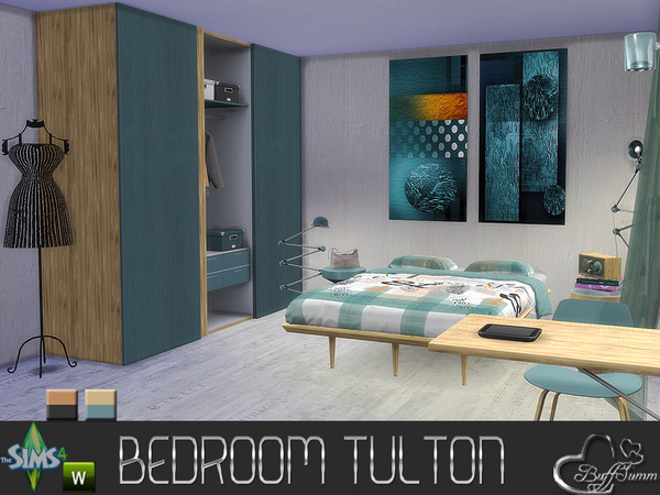 Sims 4 Tulton Bedroom by BuffSumm at TSR