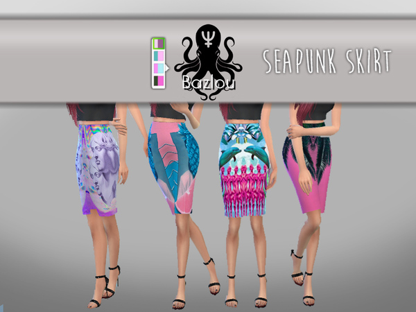Sims 4 Seapunk Skirt by Bazlou at TSR
