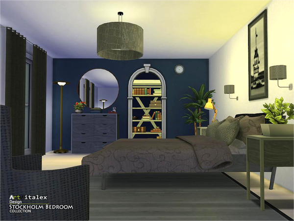 Sims 4 Stockholm Bedroom by ArtVitalex at TSR