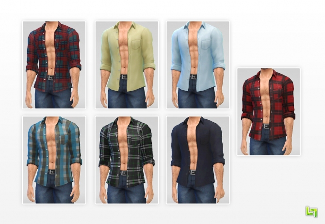 Sims 4 Open Rolled Shirts at LumiaLover Sims