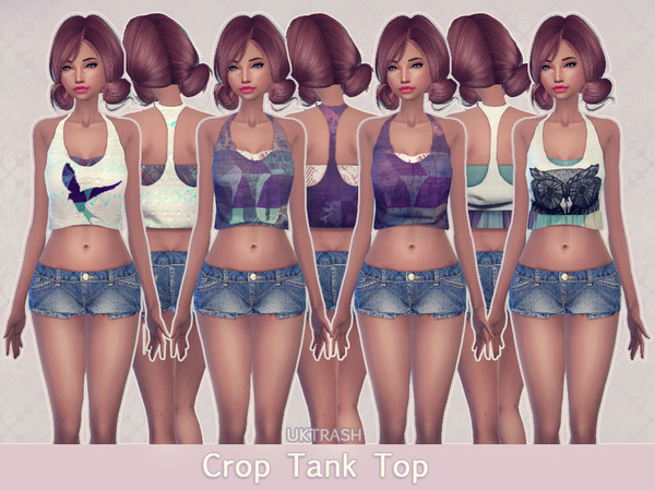 Sims 4 Crop Tank Top by UKTRASH at TSR