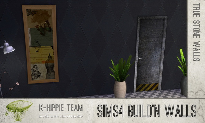 Sims 4 7 Black Walls seamless vol2 at K hippie