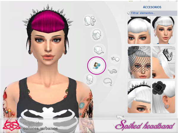 Sims 4 Spiked Headband by Colores Urbanos at TSR