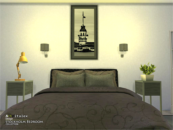 Sims 4 Stockholm Bedroom by ArtVitalex at TSR