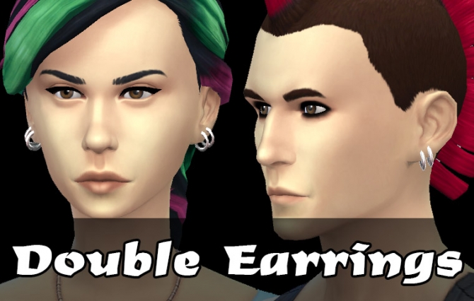 Sims 4 Double Earrings by FrankVjecy at Mod The Sims