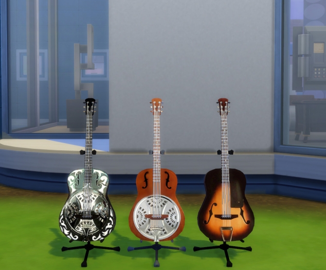 Sims 4 3 Classic Blues Guitars by Esmeralda at Mod The Sims