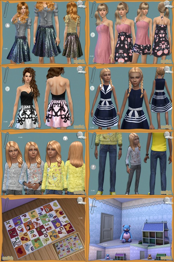 Sims 4 Clothes, walls and rugs by Nadiah at SkySims